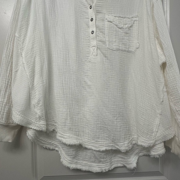 Free People White Casual Button Down Shirt - Picture 4 of 7